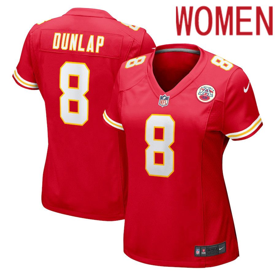 Women Kansas City Chiefs 8 Carlos Dunlap Nike Red Home Game Player NFL Jersey